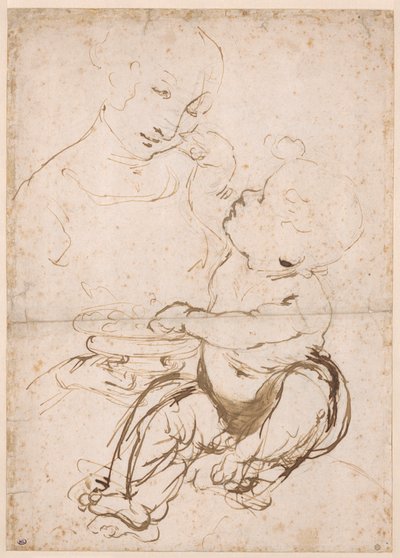 Estudio para la Madonna con un Cuenco de Frutas, ca. 1478 de Leonardo da Vinci
