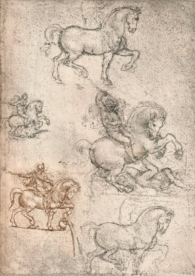 Estudio para el Monumento Sforza de Leonardo da Vinci