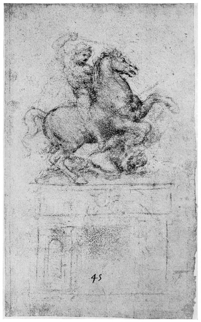 Estudio para el Monumento Trivulzio, c1508 de Leonardo da Vinci