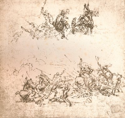 Estudio para el cartón de la Batalla de Anghiari, c1472-c1505 1883 de Leonardo da Vinci