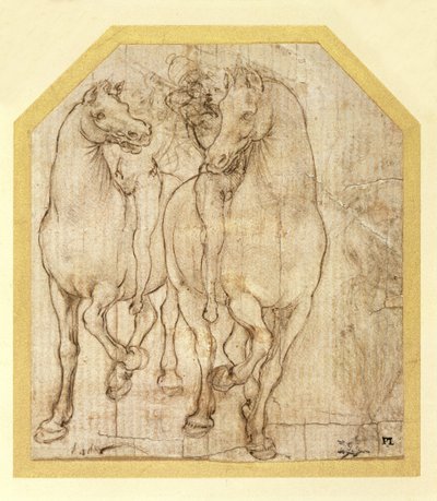 Estudio de caballos y jinetes, c.1480 de Leonardo da Vinci