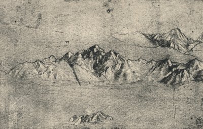 Estudio de cordilleras, c. 1480 de Leonardo da Vinci
