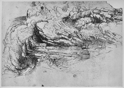 Estudio de formaciones rocosas, c1480 1945 de Leonardo da Vinci