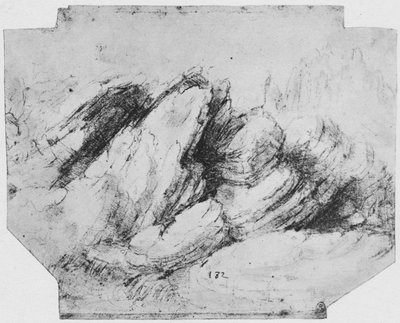 Estudio de formaciones rocosas, c1480 1945 de Leonardo da Vinci
