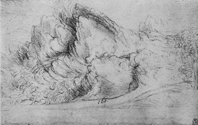 Estudio de formaciones rocosas, c1480 de Leonardo da Vinci