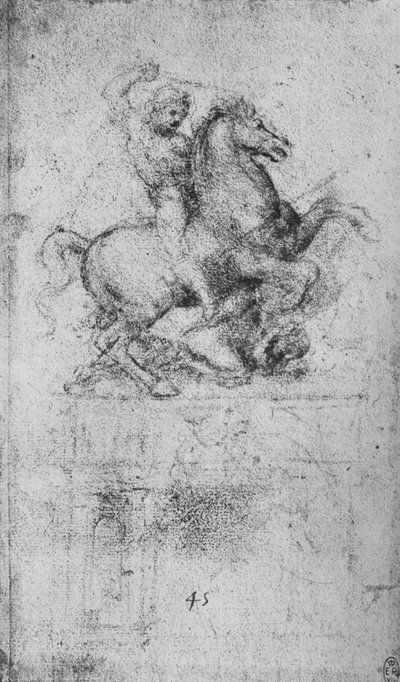 Estudio de un monumento ecuestre, c1480 1945 de Leonardo da Vinci