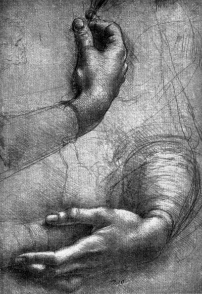 Estudio de manos, siglo XV 1930 de Leonardo da Vinci