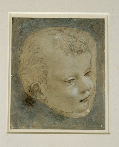 Cabeza de niño tres cuartos a la derecha ... de Leonardo da Vinci
