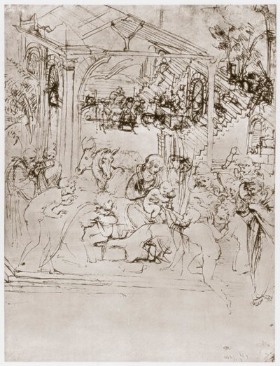 La Adoración de los Reyes de Leonardo da Vinci