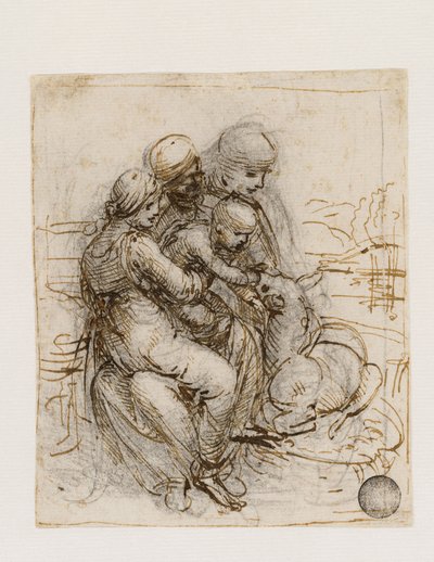 La Virgen y el Niño con Santa Ana, c. 1501 de Leonardo da Vinci