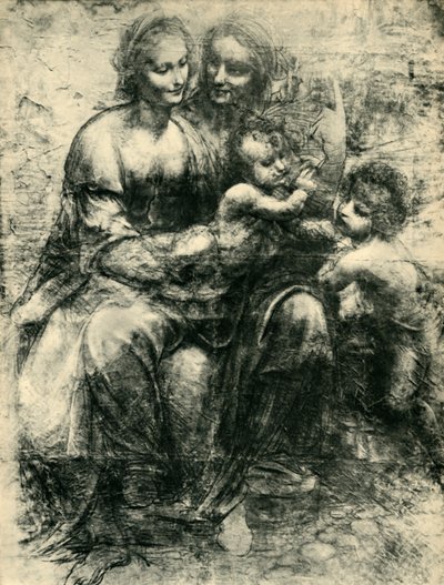 La Virgen y el Niño con Santa Ana y San Juan Bautista, 1499-1500 de Leonardo da Vinci