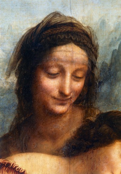 El rostro de Santa Ana (detalle) de Leonardo da Vinci