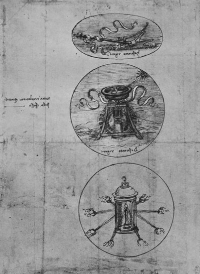 Tres emblemas, c1480 1945 de Leonardo da Vinci