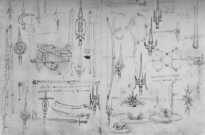 Diversas armas de ataque y defensa de Leonardo da Vinci