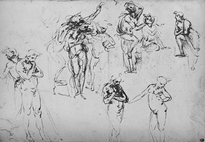 Varios grupos y figuras individuales, c1480 de Leonardo da Vinci