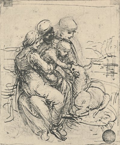 Virgen y Niño con Santa Ana, c1480 1945 de Leonardo da Vinci