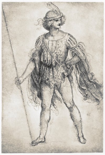 Joven en un disfraz de mascarada, 1506-1507 de Leonardo da Vinci