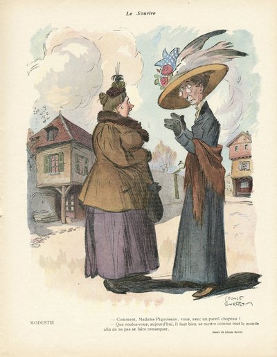 Ilustración de Leonce Burret (1865-1915) en Le Smile, núm. 19, 05/08/13 - Moda, Sombrero de Leonce Burret