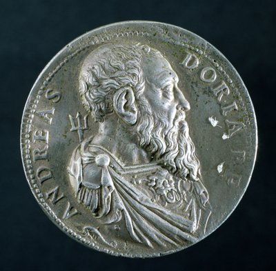 Medallón de retrato de Andrea Doria (1466-1560) (anverso), c.1541 (plata) de Leone Leoni