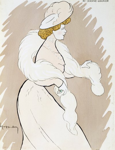 Actriz Jeanne Granier (1852-1939), dibujo de Leonetto Cappiello (1875-1942) de Leonetto Cappiello
