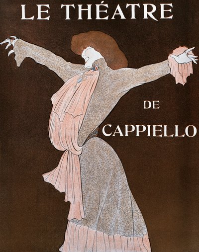 Actriz Sarah Bernhardt (1844-1923), ilustración de Leonetto Cappiello (1875-1942), de la revista francesa Le Theatre, abril de 1903 de Leonetto Cappiello