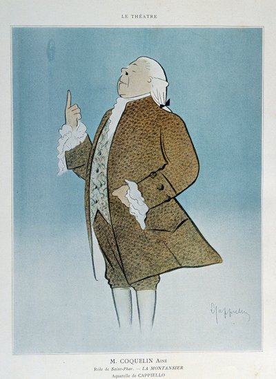 El comediante Constant Poppy Groin en el papel de Saint Phar en La Montansier de Rejane en 1904 de Leonetto Cappiello