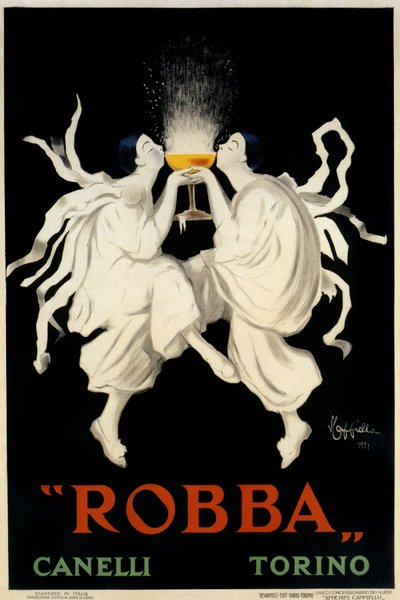 Póster publicitario de Spumante Robba Canelli, Turín, Italia, 1921 de Leonetto Cappiello