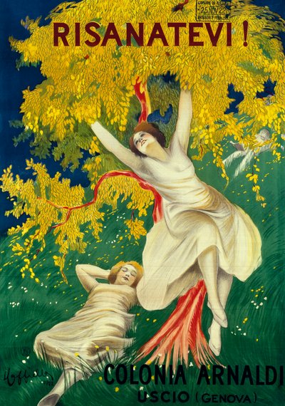 Póster publicitario de Colonia Arnaldi en Uscio (Génova) de Leonetto Cappiello