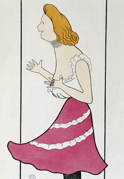 La actriz Mademoiselle Cassive en La Dame de Chez Maxim, por Georges Feydeau (1862-1921), caricatura 1899 de Leonetto Cappiello