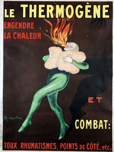 El termógeno genera calor y combate la tos, el reumatismo, los puntos laterales, etc.: cartel de Leonetto Cappiello (1875-1942) de Leonetto Cappiello