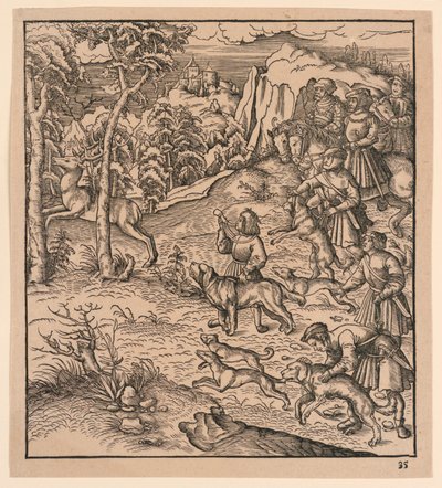 Caza de ciervos, de "Der Weisskunig" de Leonhard Beck