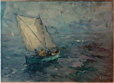 Pescador con vela latina de Leonhard Sandrock