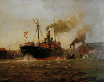 L.Sandrock, Barco de vapor saliente de Leonhard Sandrock