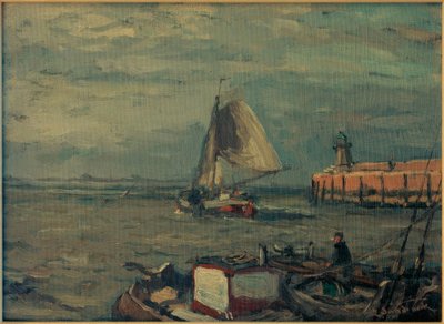 Muelle con faro (Emden) II de Leonhard Sandrock
