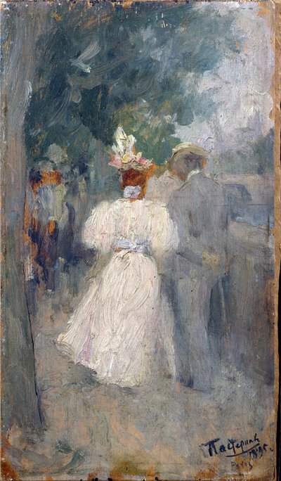 bulevar parisino. Pintura de Leonid Osipovich Pasternak (1862-1945) de Leonid Osipovic Pasternak