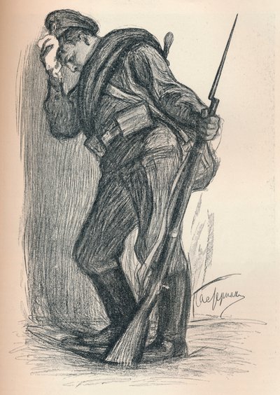Dibujo para un Cartel del Fondo de Guerra, c. 1914 de Leonid Osipovic Pasternak