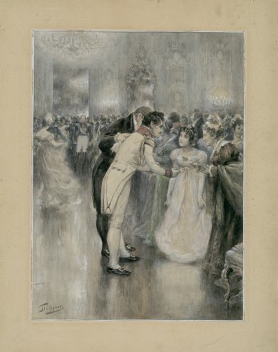Natasha en su primer baile. Ilustración para la novela Guerra y Paz de León Tolstói, 1893 de Leonid Osipovich Pasternak
