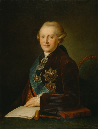 Retrato del príncipe Alexander Alexeyevich Vyazemsky 1727-1793, 1780s de Leonty Semyonovich Miropolsky