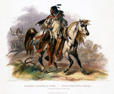 Un indio Blackfoot a caballo de Leopold Beyer