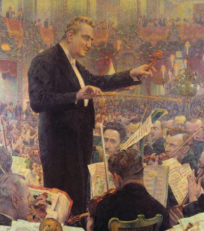 El director de la Orquesta Filarmónica de Viena de Leopold Blauensteiner