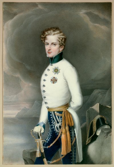 Rey de Roma y Príncipe de Parma Napoleón II, Duque de Reichstadt (1811-1832) hijo del Emperador Napoleón I (1769-1821) en uniforme de teniente coronel del Regimiento Gustave Príncipe de Wasa Grabado de Leopold Bucher (1797-1858) 1832 Dim. 0,33x0,22 m Malma de Leopold Bucher