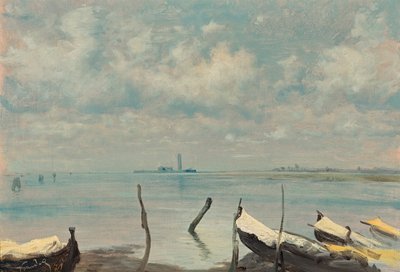 Vista de Venecia desde Mestre (Paisaje de laguna) de Leopold Carl Muller
