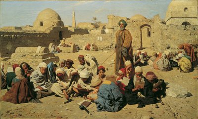 escuela en el Alto Egipto de Leopold Carl Muller