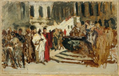 Boceto para el cuadro "Mercaderes árabes en Venecia" de Leopold Carl Muller