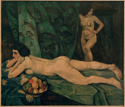 Interior con figuras femeninas desnudas de Leopold Durm