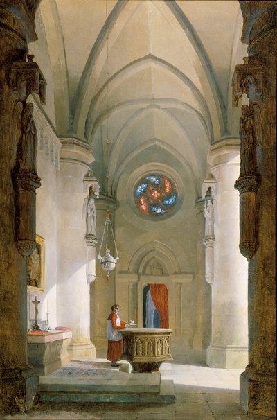 El interior de un baptisterio de Leopold Ernst