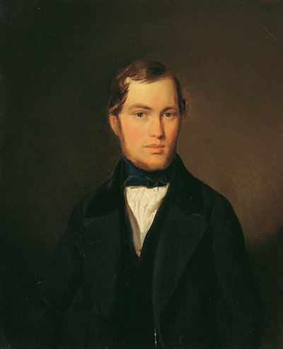 Joven con corbata azul de Leopold Fertbauer