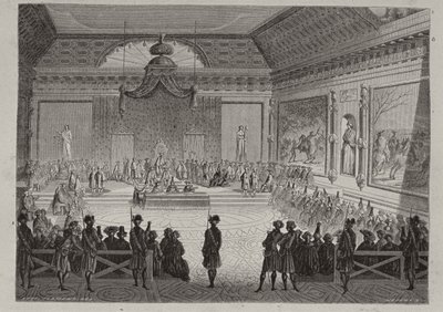 Asamblea de los Notables, 1787, grabado por Antoine Auguste Ernest Hebert (1817-1908) de Leopold Flameng