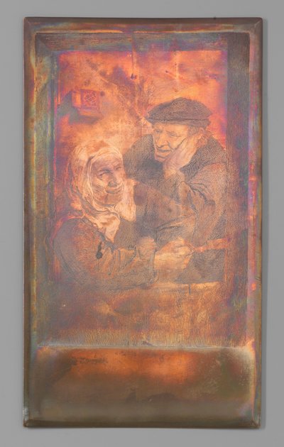 pareja campesina de Leopold Flameng