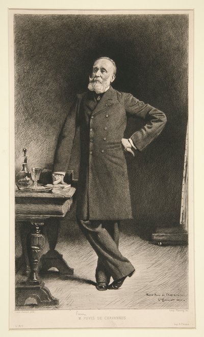 Retrato de Pierre Puvis de Chavannes de Leopold Flameng
